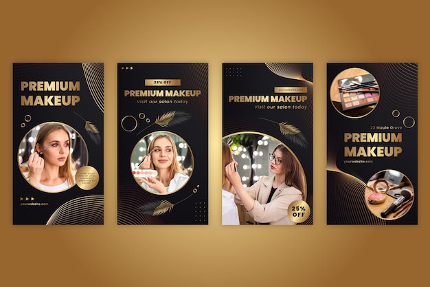 Gradient makeup artist instagram stories collection