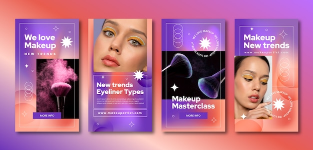 Gradient makeup artist instagram stories collection