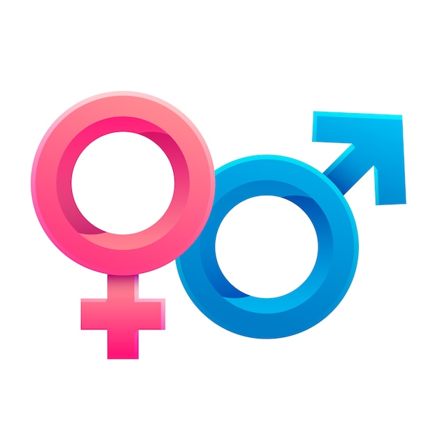 Vector gradient male female symbols