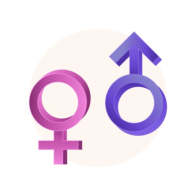 Vector gradient male female symbols