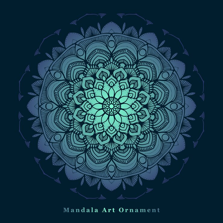 gradient mandala art with abstract shapes