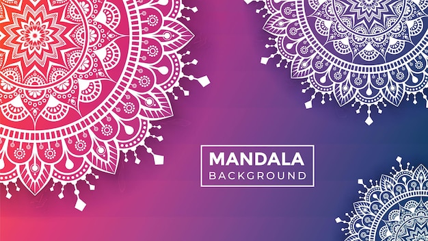 Gradient mandala background design with Dreamy gradient wallpaper mandala pattern Premium Vector