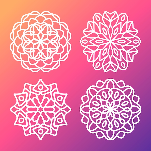 Gradient mandala patroon vector pack