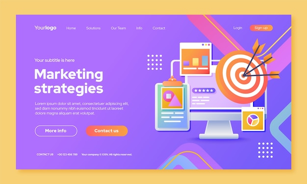 Vector gradient  marketing agency template design