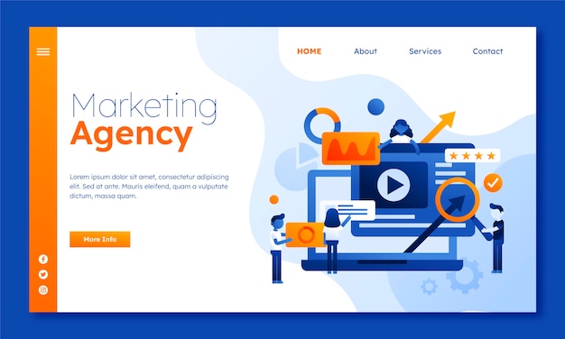 Gradient marketing agency template