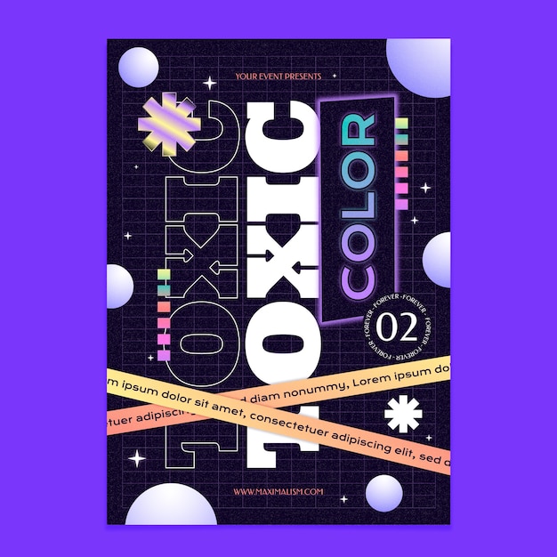 Vector gradient maximalist poster  template design