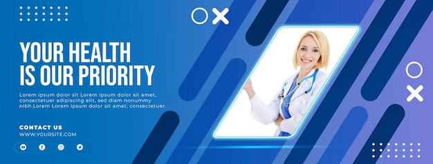 Gradient medical facebook cover design