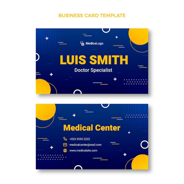gradient medical horizontal business card
