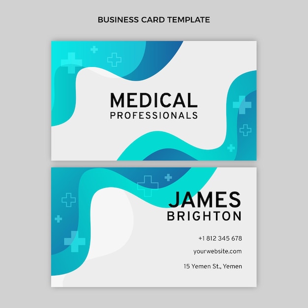 Gradient medical horizontal business card