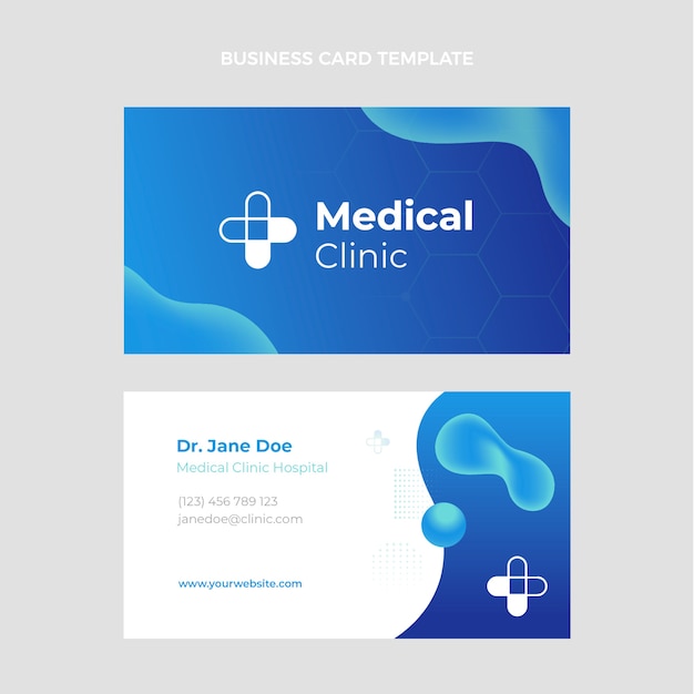 Vector gradient medical horizontal business card