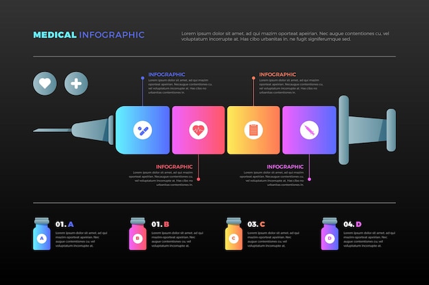 Vettore infografica medica gradiente