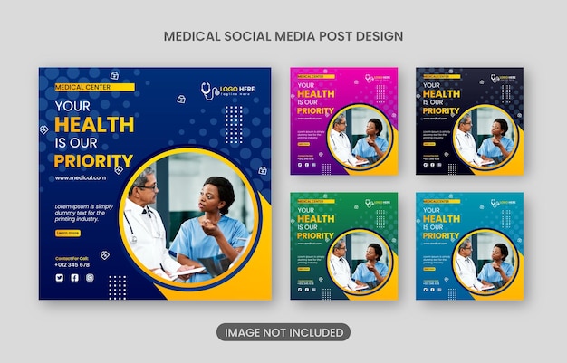 gradient medical instagram post templete