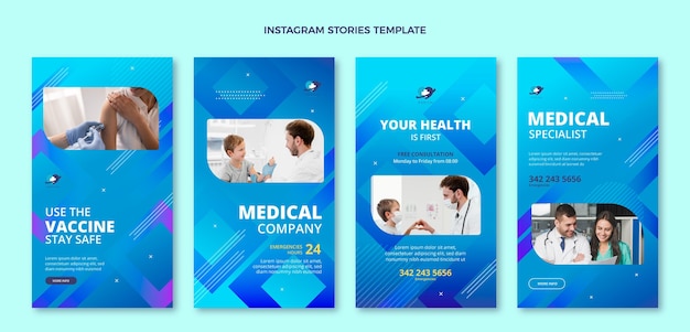 Vector gradient medical instagram stories