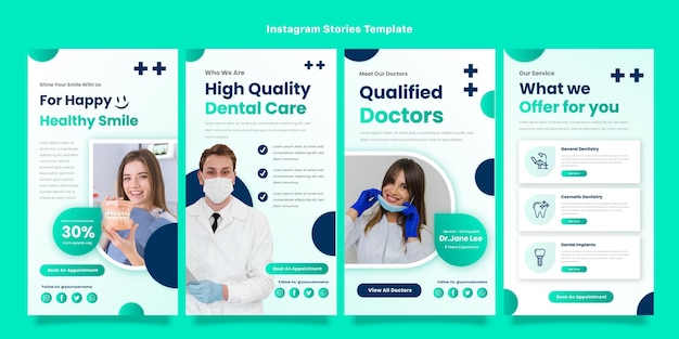 Vector gradient medical instagram stories