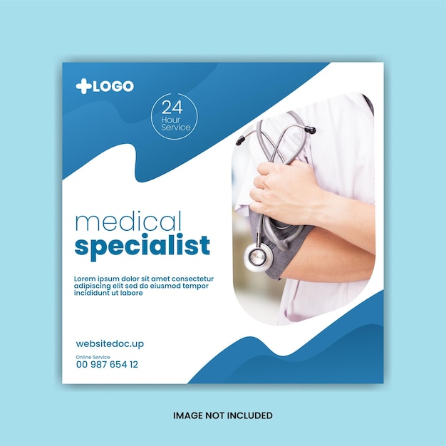 Vector gradient medical social media post template