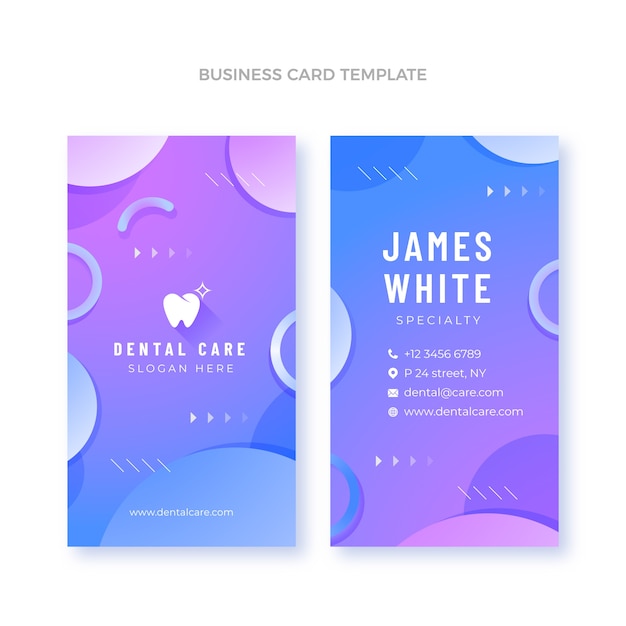 Vector gradient medical vertical business card template