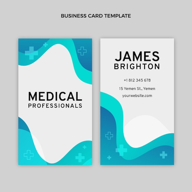 Vector gradient medical vertical business card