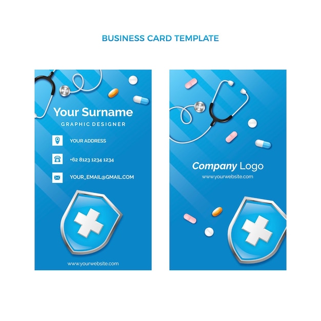 Gradient medical vertical business card