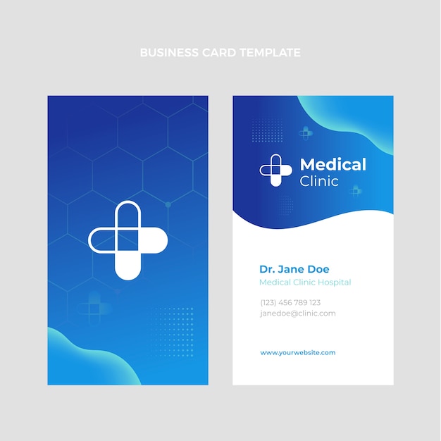 Gradient medical vertical business card