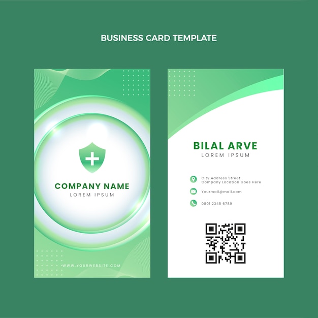 Gradient medical vertical business card