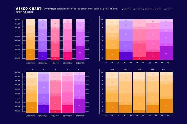 Vector gradient mekko chart