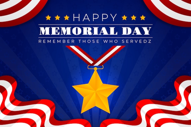 Vector gradient memorial day background