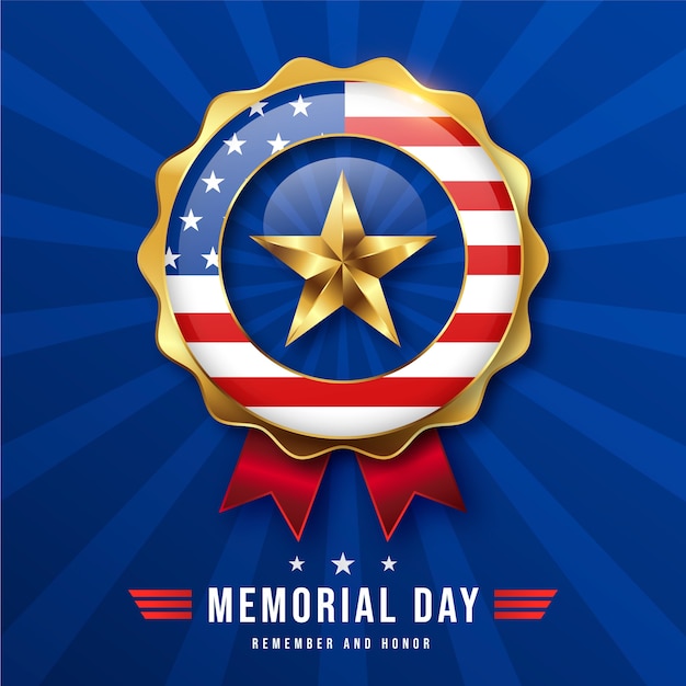 Vector gradient memorial day illustration