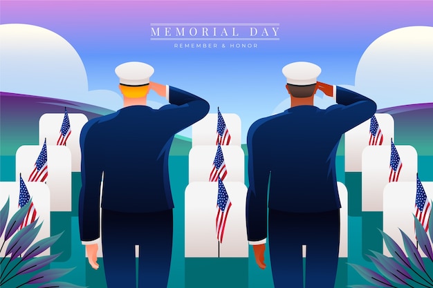 Gradient memorial day illustration