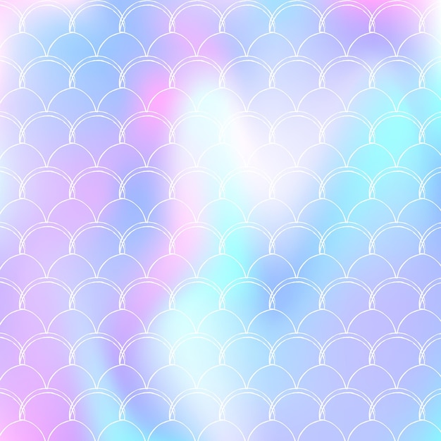 Vector gradient mermaid background with holographic scales