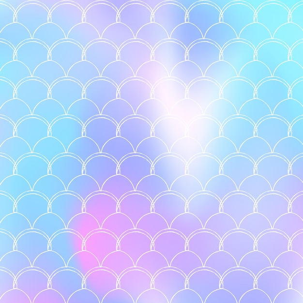 Gradient mermaid background with holographic scales