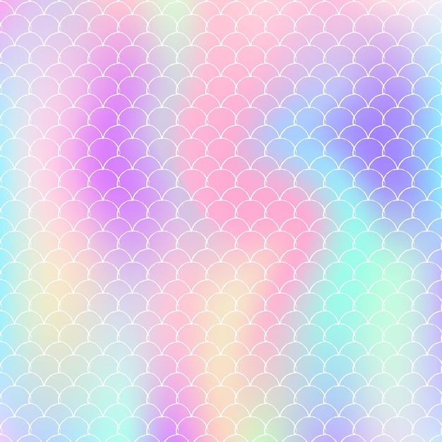 Gradient mermaid background with holographic scales