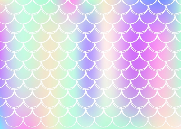 Gradient mermaid background with holographic scales