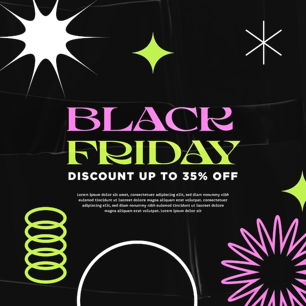 Vector gradient mesh black friday banner template