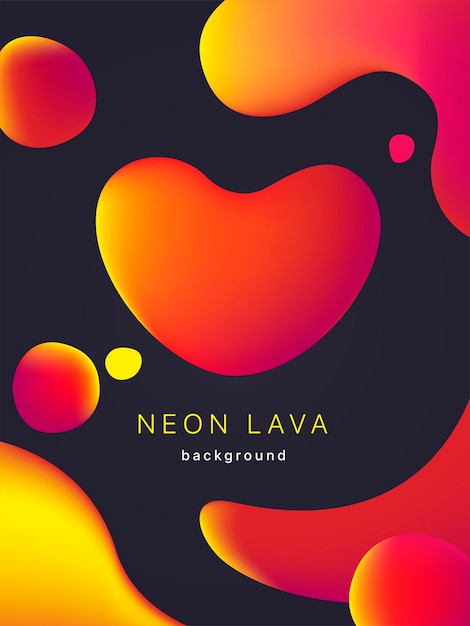 Gradient mesh bubble in the shape of a red heart Liquid neon lava lamp vector geometric background