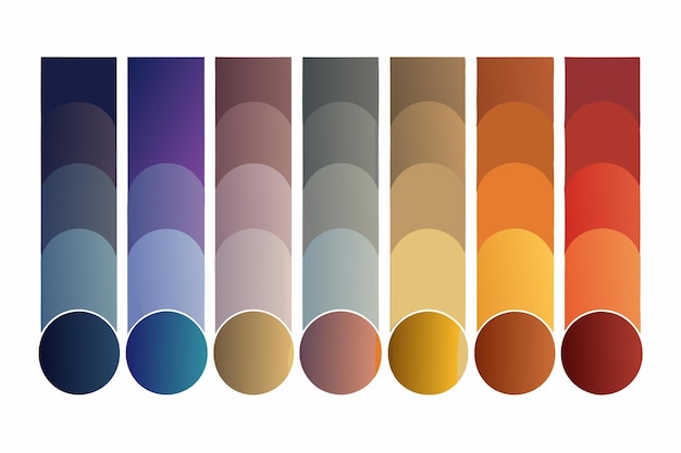 Gradient Metal Palette Collection Kleurrijke monsters geïsoleerd op witte achtergrond