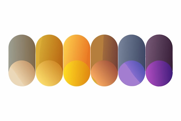 Gradient Metal Palette Collection Kleurrijke monsters geïsoleerd op witte achtergrond