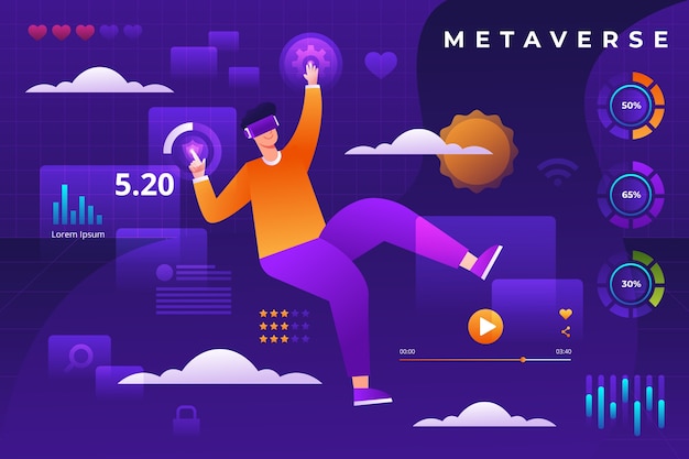 Vector gradient metaverse background