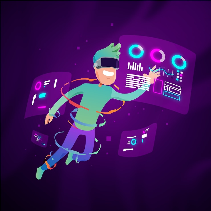 Vector gradient metaverse illustration