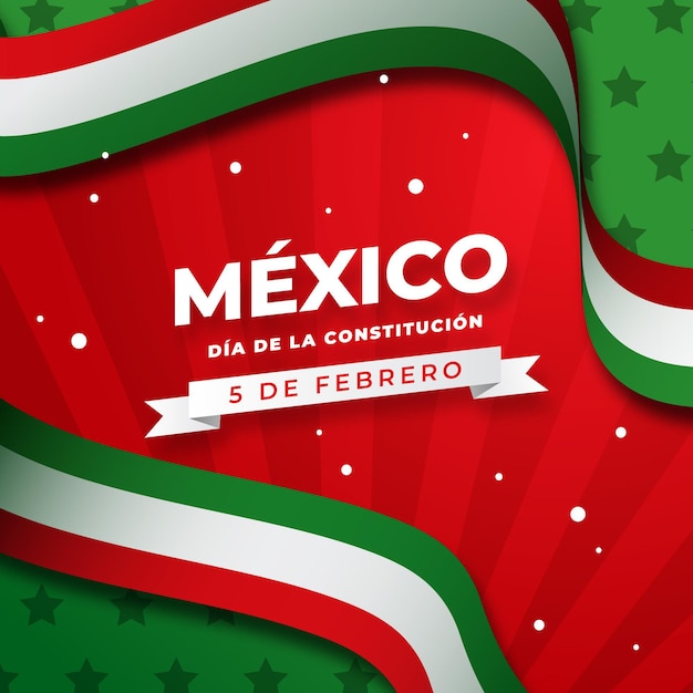 Vector gradient mexican constitution day flag