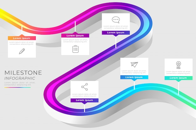 Gradient mijlpalen infographic
