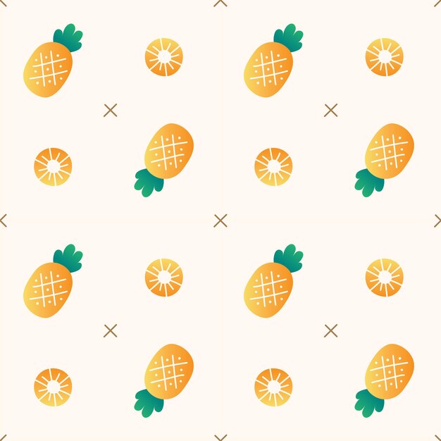 Gradient Minimal Pineapple Vector Pattern Design Ivory Cream Beige Background Editable Stroke