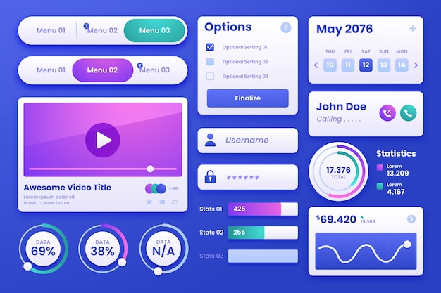 Gradiënt mobiel ui/ux ontwerp