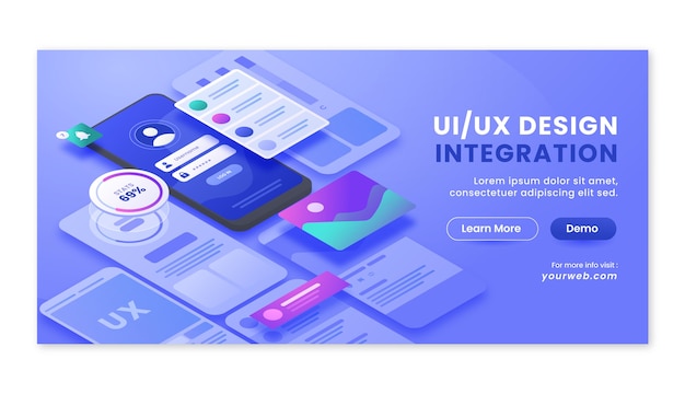 Gradiënt mobiel ui/ux ontwerp