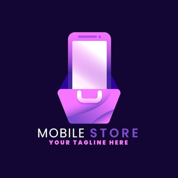 Vector gradient mobile store logo template