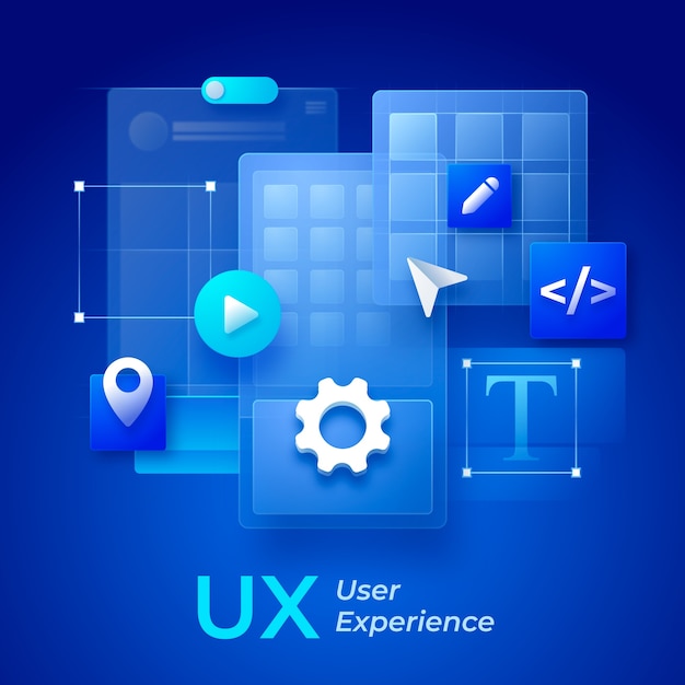 Градиентный мобильный дизайн UI/UX