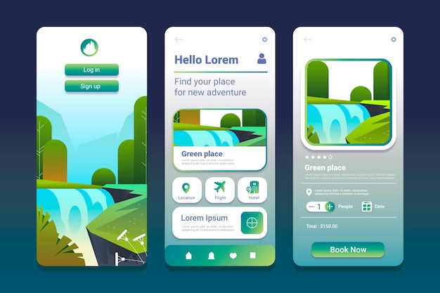Gradient mobile ui/ux design