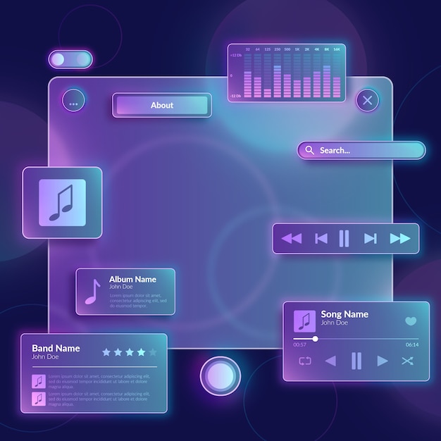 Vector gradient mobile ui/ux template design