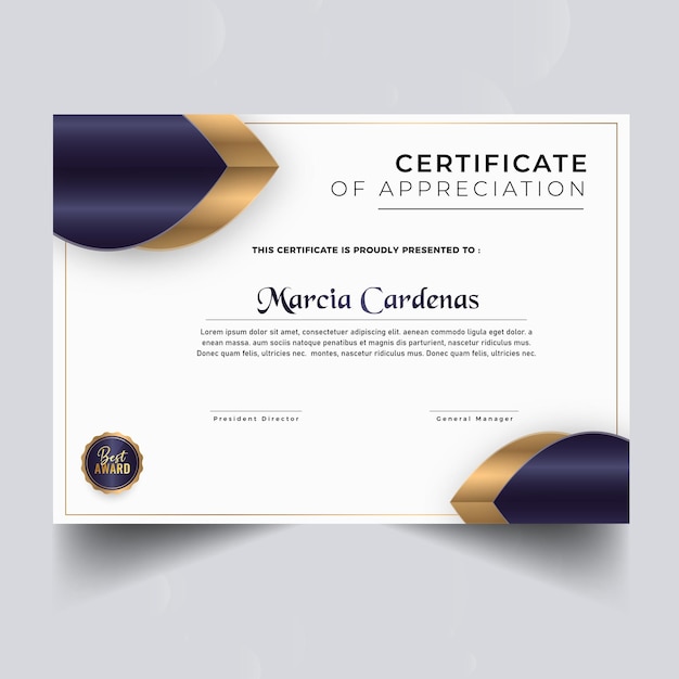 Gradient modern certificate template design