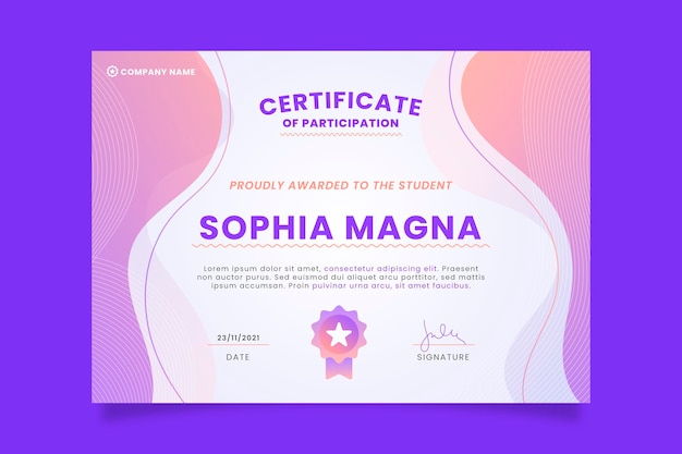 gradient modern certificate template