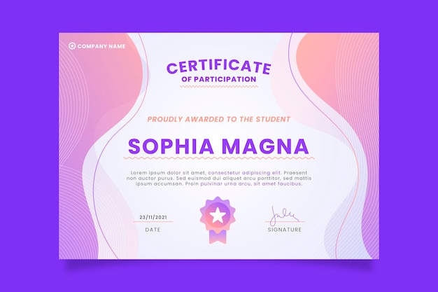 Gradient modern certificate template